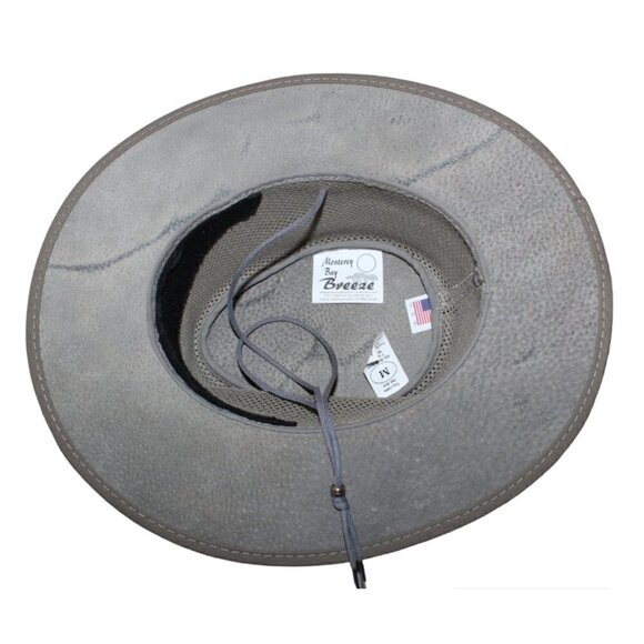 Monterey Bay Breeze Adjustable Leather Hat Sol Air Suede and Mesh Size M Made US main image 9